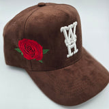 ""NEW"" WeHereX Roses Suede Brown Snapback