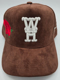 ""NEW"" WeHereX Roses Suede Brown Snapback