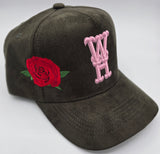 ""NEW"" WeHereX Roses Suede Olive Snapback