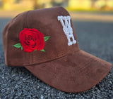 ""NEW"" WeHereX Roses Suede Brown Snapback