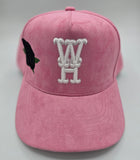 ""NEW"" WeHereX Roses Pink Suede Snapback