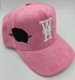 ""NEW"" WeHereX Roses Pink Suede Snapback