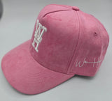 ""NEW"" WeHereX Roses Pink Suede Snapback